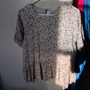 tanish floral blouse